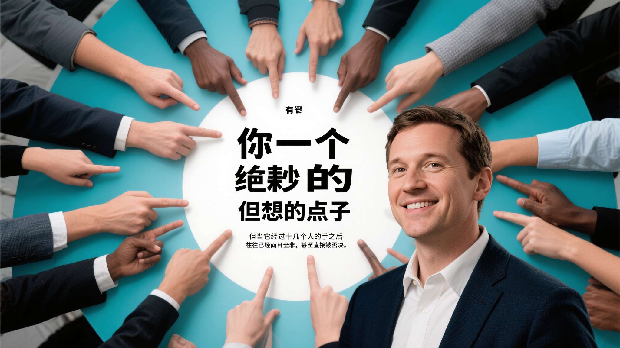 "你有一个绝妙的点子，但当它经过十几个人的手之后，往往已经面目全非，甚至直接被否